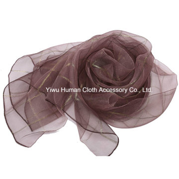 Модный женский классический сетчатый шарф Voile для весенней шотландской шаль